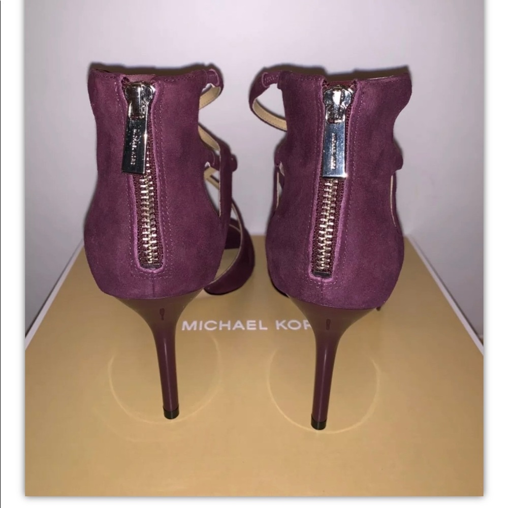 Michael Kors Chantelle Patent Damson Sandals - Picture 3 of 9